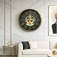 Jam Dinding Quartz Metal Gear Single Face 2025 Desain Modern Gaya Antik Still Life Dekorasi Rumah Mewah Ruang Tamu