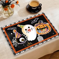Nouveau Set de Table Noir Halloween Prix Usine, Dessous de Plat et Napperons Anti-Brûlure et Anti-Graisse pour une Ambiance Festive à la Maison