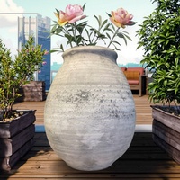 Pot de fleurs rustique en argile écologique pour l'extérieur et le jardin domestique, pour plantes vertes, design artisanal non enduit