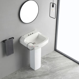 Optimisation de l'espace pour les petites unités, design compact, lavabos colonne blancs pour appartements et micro-résidences - Product Image 3