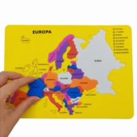 Puzzle en mousse souple non toxique pour tout-petits Carte amusante Puzzle à emboîtement coloré Régions européennes