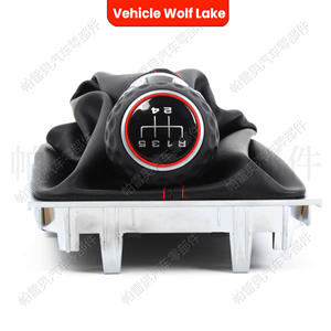 Pomo de palanca de cambios de cuero con costuras rojas ergonómico para Volkswagen Golf 7, transmisión manual de 5 velocidades - Product Image 4