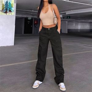 Vente en gros de nouveaux pantalons pour femmes printemps automne 2021 couleur unie coutures de poche basique décontracté ample mi-taille <span class=keywords><strong>jean</strong></span> femmes - Product Image 1