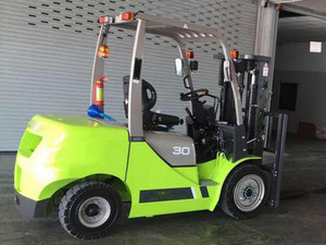 China nuevo 3ton pasillo muy estrecho carretilla elevadora rueda cilindro FD30Z terreno áspero carretilla elevadora eléctrica en Stock - Product Image 3