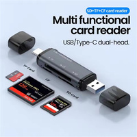 Lector de tarjetas USB 5 en 1 Tipo C multifuncional USB 2,0 a SD TF CF lector de tarjetas inteligentes para PC portátil accesorios Tablet cámaras