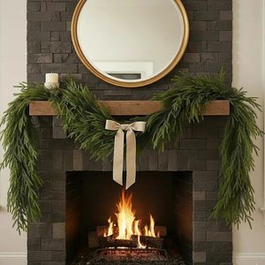 Ghirlanda di Pino Norfolk Artificiale Realistica da 2,7 m, Effetto Naturale, Spessa e Sfumata, per Decorazioni Pasquali e Natalizie, Lunga e Morbida - Product Image 6