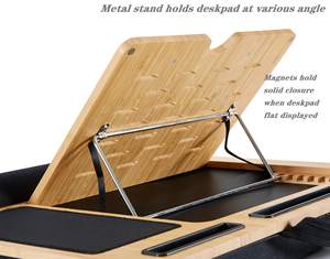 Mouse taşınabilir bambu Laptop standı masa ayarlanabilir yükseklik <span class=keywords><strong>Lap</strong></span> masa yastık ile Mouse Pad yatak kanepe ofis araba için - Product Image 3