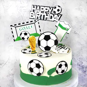 Assiette <span class=keywords><strong>à</strong></span> gâteau trophée <span class=keywords><strong>de</strong></span> football chaussures maillot <span class=keywords><strong>but</strong></span> drapeau décoration <span class=keywords><strong>table</strong></span> <span class=keywords><strong>à</strong></span> dessert décoration <span class=keywords><strong>de</strong></span> gâteau topper - Product Image 1