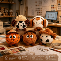 Peluche personnalisée créative en forme de ballon de sport, personnage de football ou de basketball, poupée en peluche, vente en gros, usine OEM, cadeau promotionnel