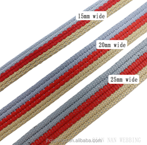 Fournisseur de sangles en polyester et <span class=keywords><strong>coton</strong></span> jacquard rayées colorées haute ténacité pour sacs, bandoulières et laisses de traction pour animaux de compagnie - Product Image 2