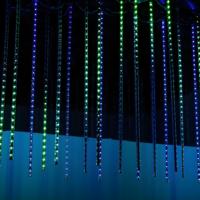 Lumière de scène de concert programmable DMX, lumière de pluie de météores RGB pour boîte de nuit, parc à thème, décoration de festival LED