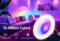 Plafonnier encastré LED RGBCW intelligent Tuya WiFi, télécommande par application, éclairage de plafond à changement de couleur