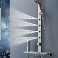 Ensemble de douche cascade multifonctionnel mural avec panneau de contrôle thermostatique en acier inoxydable pour SPA