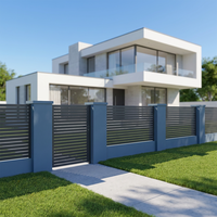 Clôture en aluminium noir thermolaqué à lames espacées pour la protection de la vie privée, 6 pieds, populaire en Australie pour les jardins, les cours, les villas et les utilisations résidentielles