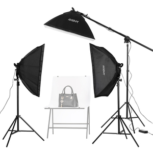 Studio nhiếp ảnh <span class=keywords><strong>Softbox</strong></span> dẫn ánh sáng Kit bao gồm 20*28 inch softboxes 45W Đèn LED <span class=keywords><strong>2</strong></span> mét ánh sáng đứng mang theo túi 3 gói - Product Image 2