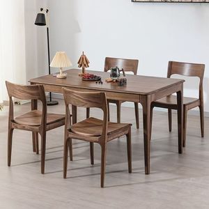Listo para Enviar, Muebles de Restaurante Nórdicos Modernos de <span class=keywords><strong>Segunda</strong></span> <span class=keywords><strong>Mano</strong></span> a Precio Económico, Juego de <span class=keywords><strong>Mesa</strong></span> de <span class=keywords><strong>Comedor</strong></span> de <span class=keywords><strong>Madera</strong></span> <span class=keywords><strong>Maciza</strong></span> de Nogal con Sillas - Product Image 1