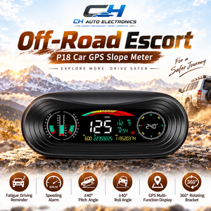 Compteur de pente GPS pour <span class=keywords><strong>voiture</strong></span>, affichage numérique HUD, vitesse, altitude, boussole, angle de bâche et de roulis, alarme, outil pour véhicule tout-terrain - Product Image 3