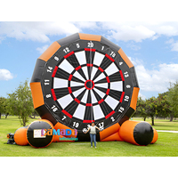 Cible de fléchettes gonflable en PVC, hermétique, colorée orange et noire, pour la location commerciale et les jeux sportifs