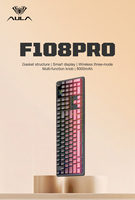 AULA F108pro Clavier mécanique rétro-éclairé RVB personnalisé Structure de tampon remplaçable à chaud à trois modes/2.4G/filaire à clé complète