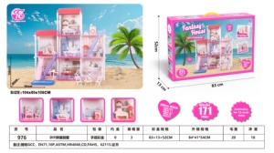 <span class=keywords><strong>Casa</strong></span> de Juguete para Niñas 2026, Modelo de Paisaje en Miniatura para Armar, Villa con Tobogán y Piscina, Regalo Perfecto para Navidad - Product Image 4