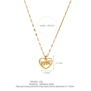 Collares con Colgante de Corazón Modernos 2026, Joyería Minimalista Hipoalergénica de Acero Inoxidable 316L con Baño de Oro PVD de 18k para Mujer - Product Image 6