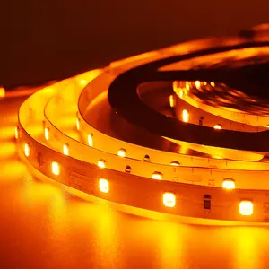 Amber led şerit ışık 14.4W 60leds/m yüksek parlaklık turuncu led şerit SMD5050 esnek altın LED ışıkları
