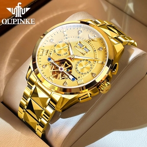 Montres OUPINKE 3270 pour homme, montre mécanique de luxe avec tourbillon, étanche 50 m, chronographe multifonctionnel, cadeau exquis - Product Image 2