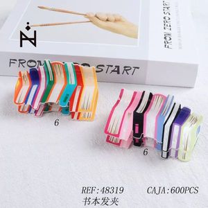 Set di 6 fermagli per capelli colorati in plastica per donne e ragazze - Product Image 3