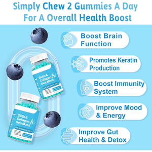 Gomitas de Biotina con Colágeno, Musgo Marino, Clorofila y Queratina para Cabello, Piel, Uñas y Articulaciones, Vitaminas de Belleza - Blanqueamiento de Piel para Adultos - Product Image 5