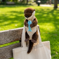 Peluche Otter Mignonne et Populaire, en Position Debout, Écologique, Super Douce, Broderie en Maille, Vente en Gros Usine, Jouet Animal en Peluche