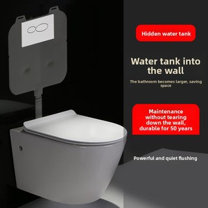 Cisterna de inodoro empotrada de doble descarga de PP de alto impacto para proyectos de ingeniería de renovación de baños en el hogar y hoteles - Product Image 1