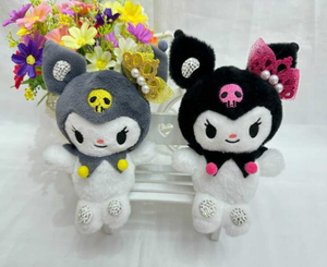 Llavero de peluche Sanrio Kuromi de 17 cm, juguete suave para niños, unisex, animal de peluche con relleno de algodón PP - Product Image 1