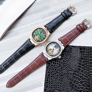 Reloj de Pulsera de Cuero con Movimiento Mecánico Automático de Alta Calidad, Esfera de Cristal de Zafiro, Resistencia al Agua de 30 bar, Estilo Ejecutivo Simple - Product Image 2