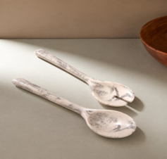 RESIN SERVING SPOON-WHITE-Luxury Gold Flatware <b>Set</b> Small Ice <b>Cream</b> Spoons Dessert Cutlery <b>Set</b> for Restaurant & Cafe. - Product Image 3
