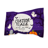 Drapeau d'Halloween personnalisé QIYANG DISPLAY 3x5 pieds, toute taille, drapeau publicitaire résistant aux UV, pour extérieur, fête, jardin, bannière de festival recyclée