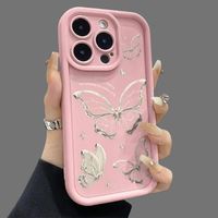 Coques de Téléphone Antichoc Luxe Papillons en Promotion pour iPhone 17 Air 16 15 Plus Pro Max 14 13 12 11 X – Personnalisation du Logo