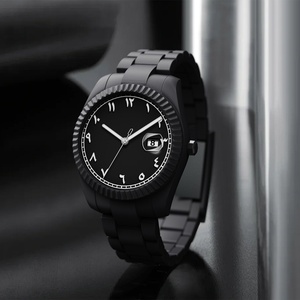 นาฬิกาข้อมือผู้ชายสุดหรู ตัวเลขแบบอารบิก โพลีคาร์บอเนต กันน้ำ แสดงวันที่ นาฬิกาควอตซ์ แบรนด์นาฬิกาธุรกิจสำหรับผู้ชาย - Product Image 1