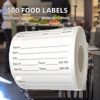 500 autocollants adhésifs effaçables et réutilisables à décoller et nettoyer, surface inscriptible (papier dissolvable) pour la préparation des repas, sans résidus de colle, sans huile d'olive