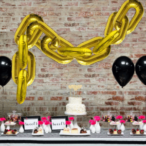 1 pezzo oro argento catena palloncino nuovo anno festa di nozze decorazione di compleanno forniture di <span class=keywords><strong>ferro</strong></span> catena di alluminio palloncino - Product Image 2