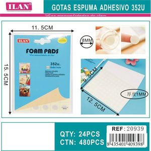 Cuscinetti in Schiuma Adesivi ILAN 8x8x1mm 352U per Lavori Artigianali - Product Image 3