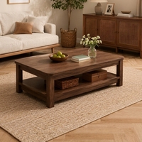 Table basse en bois style cabane en rondins, petite table de salon moderne pour maisons, nouvelle table à thé minimaliste pour accueillir les invités