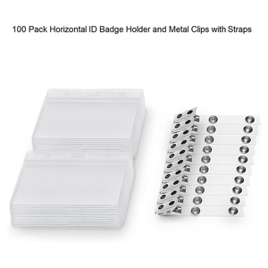 Insignia de nombre horizontal de PVC transparente, portatarjetas de identificación de Trabajo para Empleados de negocios, suministros escolares y de oficina - Product Image 3