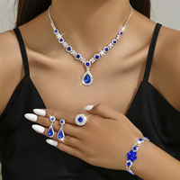 Parure de bijoux 4 pièces en zircon cubique vert émeraude formel pour soirée et agent de sourcing en gros 1688 FTS à faible commission