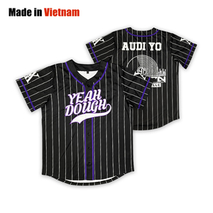 Maillot de baseball classique rayé personnalisé du Vietnam, grande taille, vêtements de sport avec protection anti-UV en Spandex/Polyester pour clubs - Product Image 2