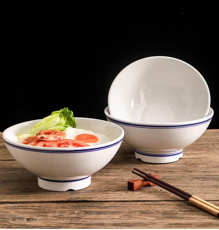 Custom impresso macarrão tigelas estilo japonês espessamento cerâmica sopa tigela para restaurante com logotipo