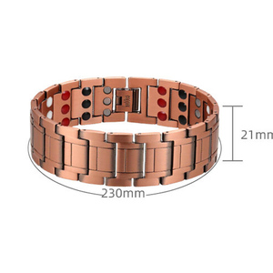3X Bracelet en <span class=keywords><strong>cuivre</strong></span> magnétique Ultra résistant pour hommes, aimants N52 3500 Gauss, ensemble d'emballage cadeau, usine - Product Image 4