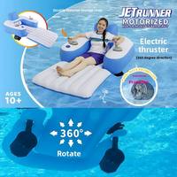 Chaise longue flottante électrique gonflable en PVC avec porte-gobelets, transat aquatique à pagaies pour piscines et lacs