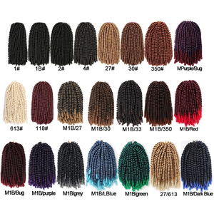 Tresses synthétiques de 8 pouces, <span class=keywords><strong>cheveux</strong></span> crépus bouclés de printemps - Product Image 4