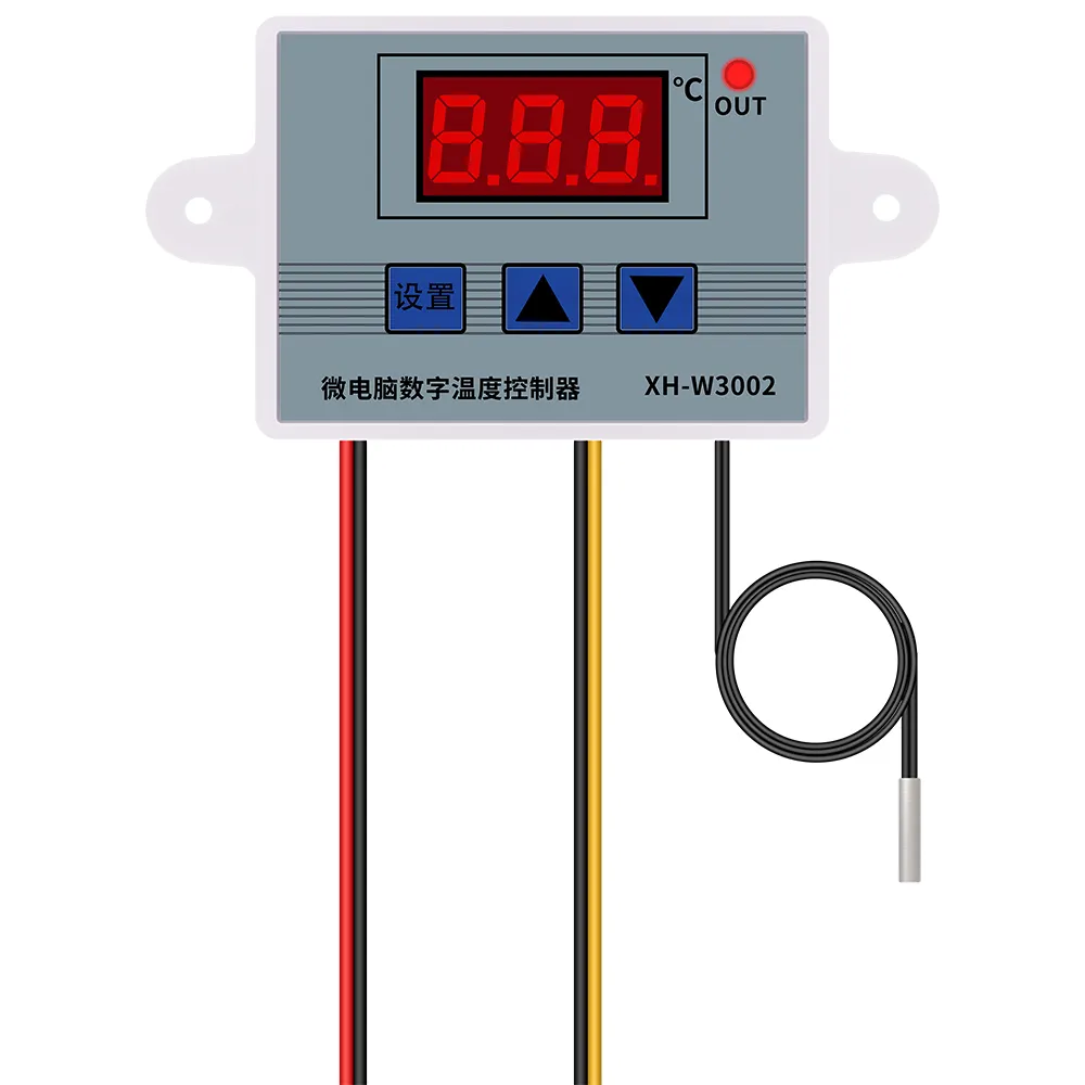 220V 12V 24V termostat termometre kontrol W3002 dijital sıcaklık kontrol cihazı 10A anahtarı probu su geçirmez sensör ile