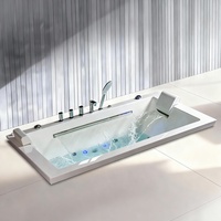 Luxe Grand Bain à remous en acrylique pour 2 personnes Massage Drop Built in Air Spa Bains à remous Baignoires